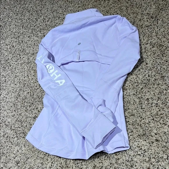 Lavender Zip-Up Jacket with ALOHA Sleeve - Picture 6 of 6